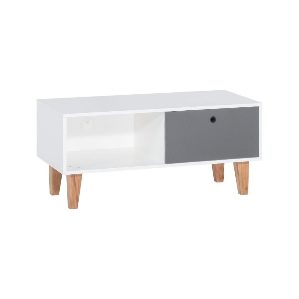 Televizora galds Concept balts ar grafīta tonī atvilktni