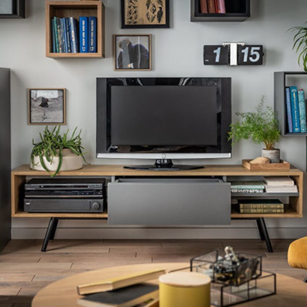 Dizaina TV galds ar atvilktni Ribbon by VOX 160cm